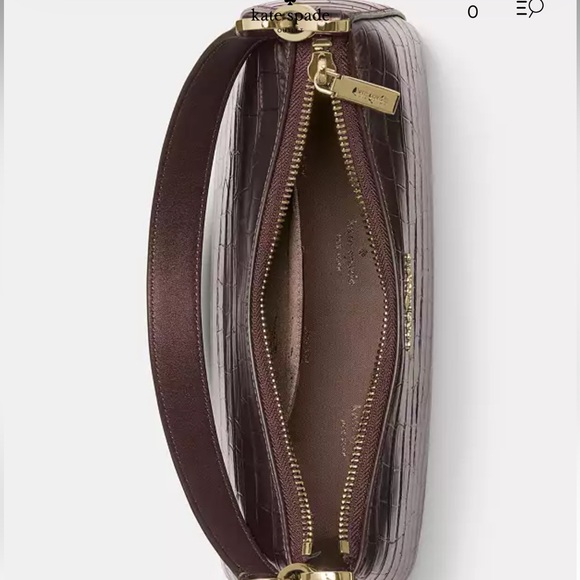 KATE SPADE Margot Metallic Croc Embossed Convertible Shoulder Bag NWT - Picture 3 of 7